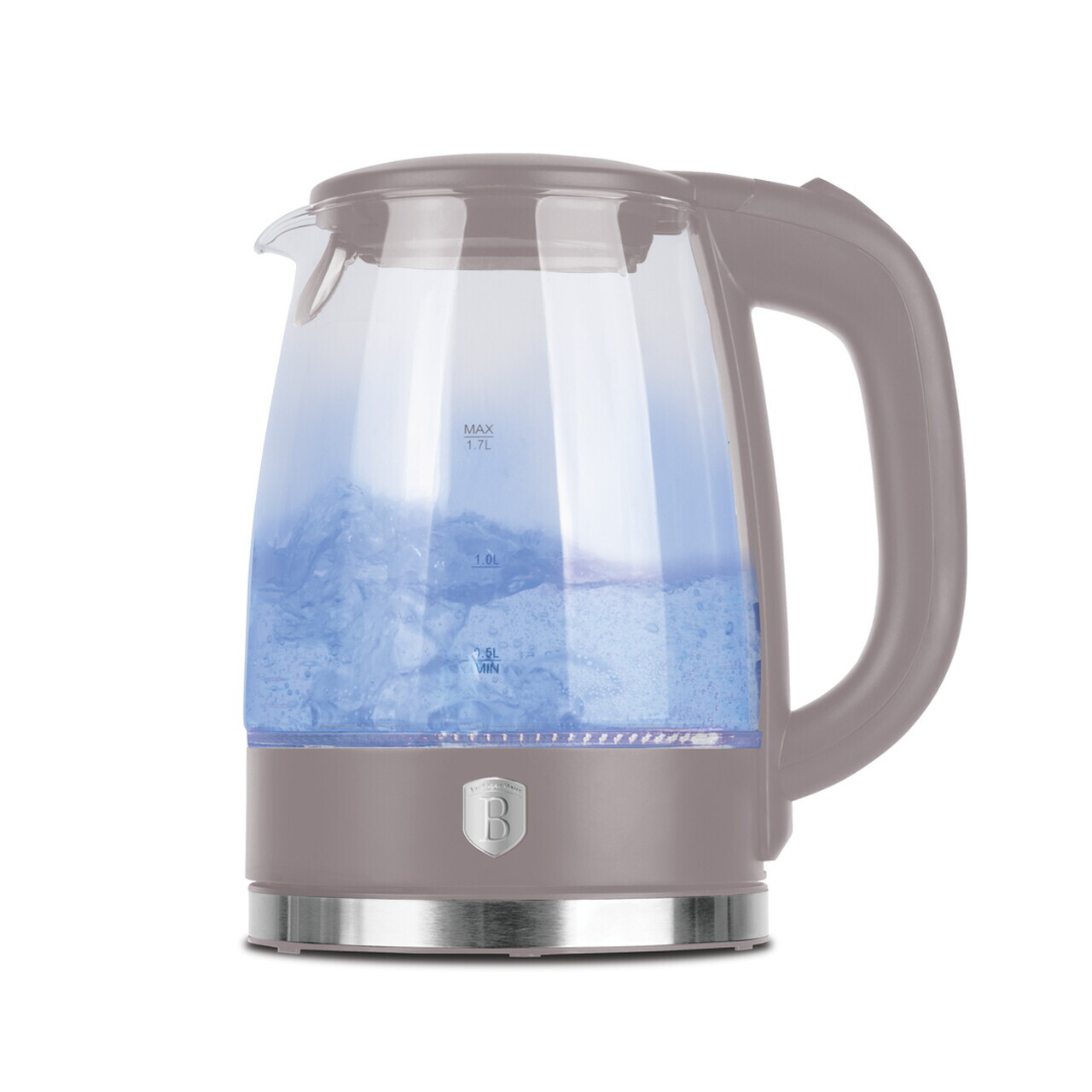 Ceainic electric Berlinger Haus, Taupe, 1.7 L, sticla borosilicata, taupe mat/transparent - imagine 4